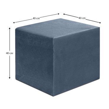 Σκαμπώ April Megapap βελούδινο χρώμα ανθρακί 40x40x40cm 1 τεμ.