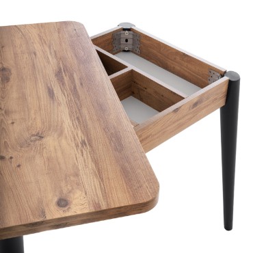 Τραπέζι Dolunay Megapap επεκτεινόμενο χρώμα atlantic pine - μαύρο 100x60(120x100)x79,5cm 1 τεμ.
