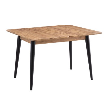 Τραπέζι Dolunay Megapap επεκτεινόμενο χρώμα atlantic pine - μαύρο 100x60(120x100)x79,5cm 1 τεμ.