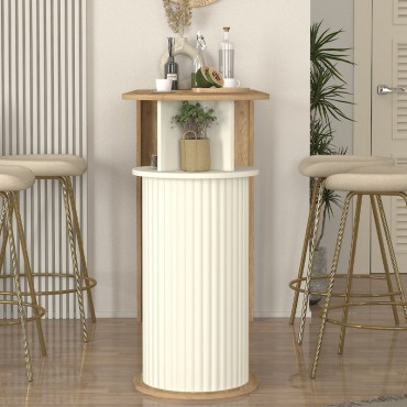 Τραπέζι μπαρ Bohema Megapap χρώμα sepet oak - ivory 150x51,6x101,8cm 1 τεμ.