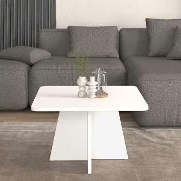 Τραπεζάκι σαλονιού Sugar Megapap χρώμα λευκό 60x60x36,8cm 1 τεμ.