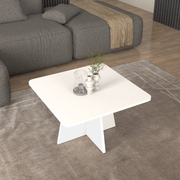 Τραπεζάκι σαλονιού Sugar Megapap χρώμα λευκό 60x60x36,8cm 1 τεμ.