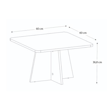 Τραπεζάκι σαλονιού Sugar Megapap χρώμα λευκό 60x60x36,8cm 1 τεμ.