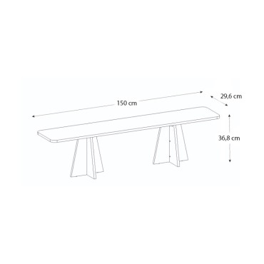 Έπιπλο τηλεόρασης Sugar Megapap χρώμα λευκό 150x29,6x36,8cm 1 τεμ.