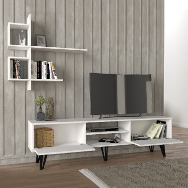 Σύνθεση τηλεόρασης Salerno Megapap χρώμα λευκό 180x35x51cm 1 τεμ.
