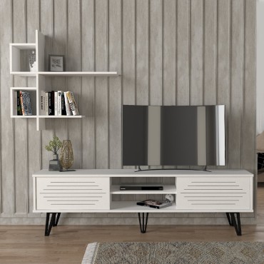 Σύνθεση τηλεόρασης Salerno Megapap χρώμα λευκό 180x35x51cm 1 τεμ.
