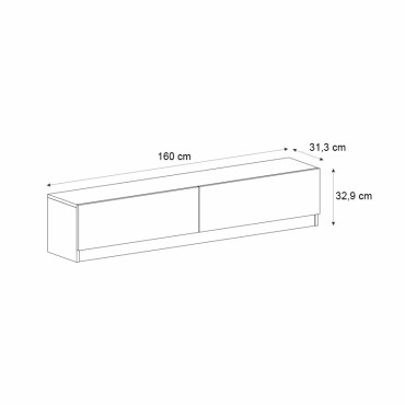 Έπιπλο τηλεόρασης Ahenk Megapap χρώμα καρυδί 160x31,3x32,9cm 1 τεμ.