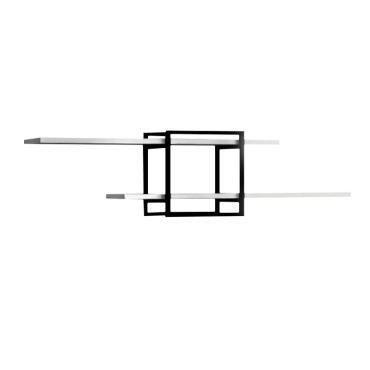 Ραφιέρα τοίχου Mone Megapap χρώμα λευκό - μαύρο 120x18x30cm 1 τεμ.