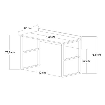 Γραφείο εργασίας Rana Megapap χρώμα καρυδί - μαύρο 120x60x78,8cm 1 τεμ.