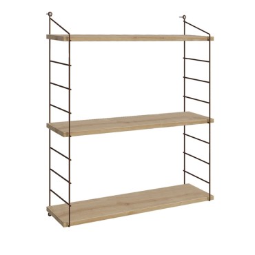 Ραφιέρα τοίχου Armoni Megapap χρώμα sapphire oak - καφέ μέταλλο 72x20x85cm 1 τεμ.