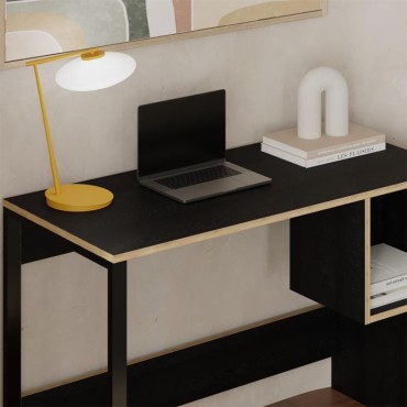 Γραφείο εργασίας Cubo Megapap χρώμα black wood 110x50x75cm 1 τεμ.