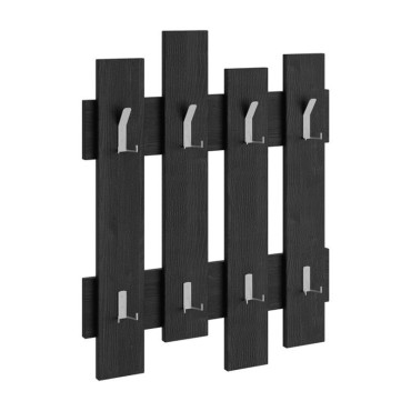 Κρεμάστρα τοίχου Wave Megapap χρώμα black wood 64x4x81εκ.