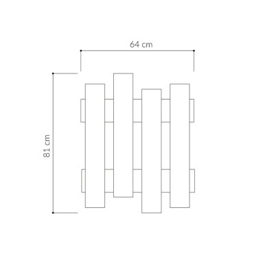 Κρεμάστρα τοίχου Wave Megapap χρώμα black wood 64x4x81εκ.