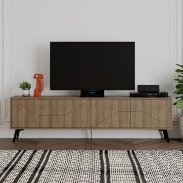Έπιπλο τηλεόρασης Dune Megapap χρώμα ανοιχτό καρυδί 180x29,6x50cm 1 τεμ.