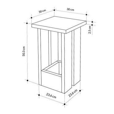 Τραπεζάκι βοηθητικό Tasos Megapap χρώμα sepet oak 30x30x50,3cm 1 τεμ.