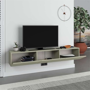 Έπιπλο τηλεόρασης επιτοίχιο Francy Megapap χρώμα ash green 180x30x30cm 1 τεμ.