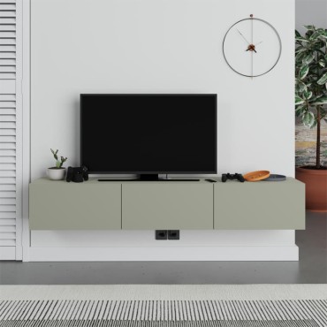Έπιπλο τηλεόρασης επιτοίχιο Francy Megapap χρώμα ash green 180x30x30cm 1 τεμ.
