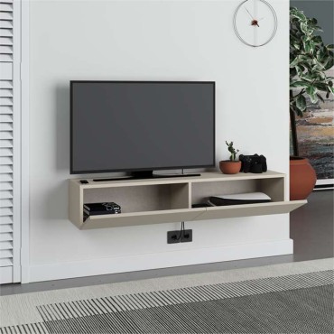 Έπιπλο τηλεόρασης επιτοίχιο Francy Megapap χρώμα sandstone 135x31,7x25cm 1 τεμ.