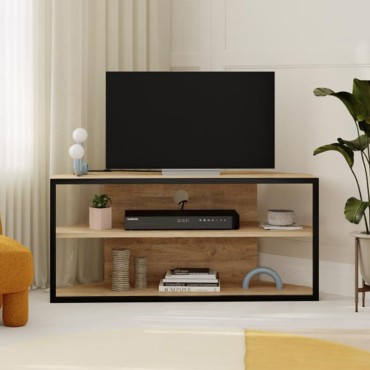 Έπιπλο τηλεόρασης γωνιακό Echo Megapap χρώμα sapphire oak 98x37x45cm 1 τεμ.