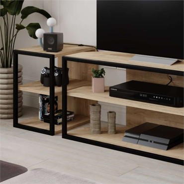 Έπιπλο τηλεόρασης γωνιακό Echo Megapap χρώμα sapphire oak 98x37x45cm 1 τεμ.
