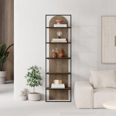 Βιβλιοθήκη Archy Megapap χρώμα ανοιχτό καρυδί 53x31,7x180cm 1 τεμ.
