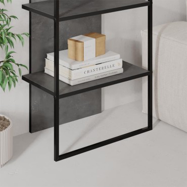 Βιβλιοθήκη Archy Megapap χρώμα γκρι ρετρό 53x31,7x180cm 1 τεμ.