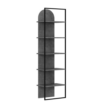 Βιβλιοθήκη Archy Megapap χρώμα γκρι ρετρό 53x31,7x180cm 1 τεμ.