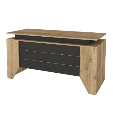 Γραφείο εργασίας Remida Megapap χρώμα sepet oak - ανθρακί 140x60x76,9cm 1 τεμ.