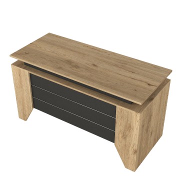 Γραφείο εργασίας Remida Megapap χρώμα sepet oak - ανθρακί 140x60x76,9cm 1 τεμ.