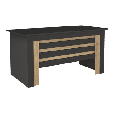 Γραφείο εργασίας Epito Megapap χρώμα ανθρακί - sepet oak 140x59,6x76,8cm 1 τεμ.