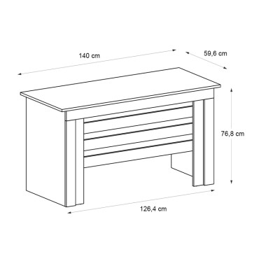 Γραφείο εργασίας Epito Megapap χρώμα ανθρακί - sepet oak 140x59,6x76,8cm 1 τεμ.