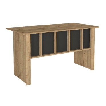 Γραφείο εργασίας Nika Megapap χρώμα sepet oak - ανθρακί 140x60x75cm 1 τεμ.