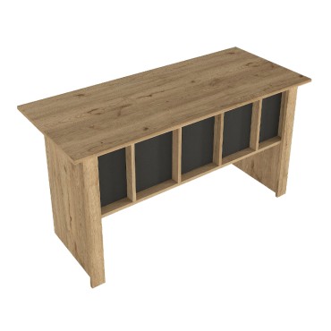 Γραφείο εργασίας Nika Megapap χρώμα sepet oak - ανθρακί 140x60x75cm 1 τεμ.