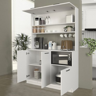 Έπιπλο κουζίνας Tuco 3 Megapap χρώμα λευκό 123,8x40x180cm 1 τεμ.