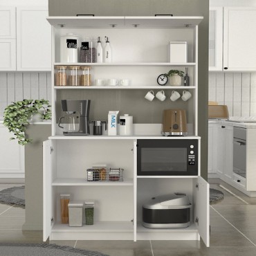 Έπιπλο κουζίνας Tuco 3 Megapap χρώμα λευκό 123,8x40x180cm 1 τεμ.