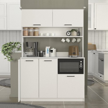 Έπιπλο κουζίνας Tuco 3 Megapap χρώμα λευκό 123,8x40x180cm 1 τεμ.