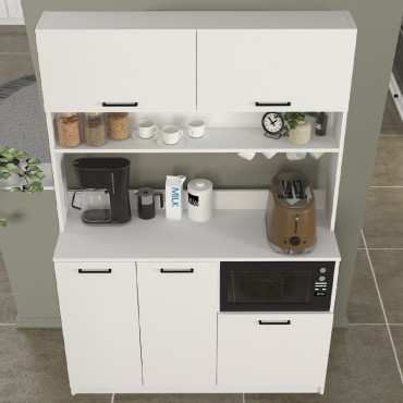 Έπιπλο κουζίνας Tuco 3 Megapap χρώμα λευκό 123,8x40x180cm 1 τεμ.