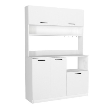 Έπιπλο κουζίνας Tuco 3 Megapap χρώμα λευκό 123,8x40x180cm 1 τεμ.