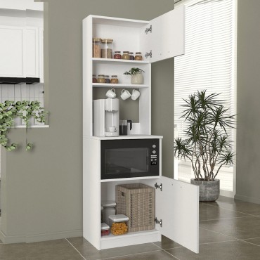 Έπιπλο κουζίνας Tuco 1 Megapap χρώμα λευκό 53,8x40x180cm 1 τεμ.