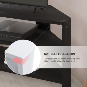 Έπιπλο τηλεόρασης γωνιακό Thales Megapap χρώμα black wood 110x36x45cm 1 τεμ.