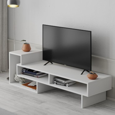 Έπιπλο τηλεόρασης Tetra Megapap χρώμα λευκό 136,7x40x42cm 1 τεμ.