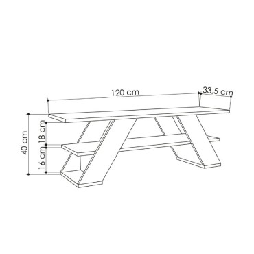 Έπιπλο τηλεόρασης Farfalla Megapap χρώμα sandstone 120x33,5x40cm 1 τεμ.