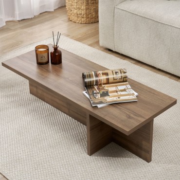 Τραπεζάκι σαλονιού Harbor Megapap χρώμα καρυδί 120x45x30cm 1 τεμ.