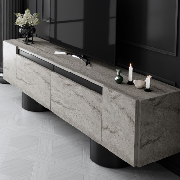 Έπιπλο τηλεόρασης Haven Megapap χρώμα travertine 180x30x50cm 1 τεμ.