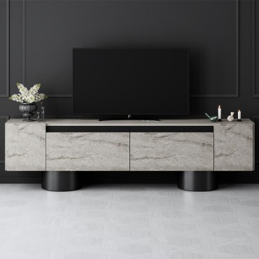 Έπιπλο τηλεόρασης Haven Megapap χρώμα travertine 180x30x50cm 1 τεμ.