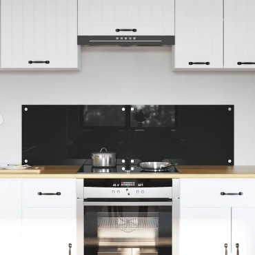 vidaXL Πλάτη κουζίνας 2 τμχ. Μαύρο 70 x 40 cm σκληρυμένο γυαλί