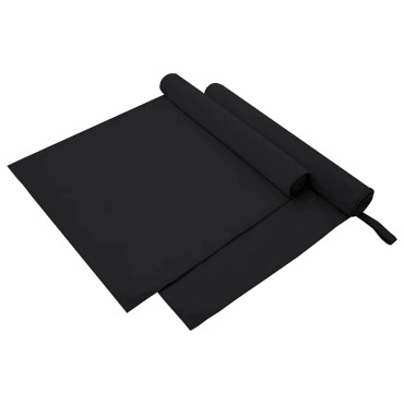 vidaXL Αθλητικές Πετσέτες 2 τμχ. Μαύρο 180 x 90 cm