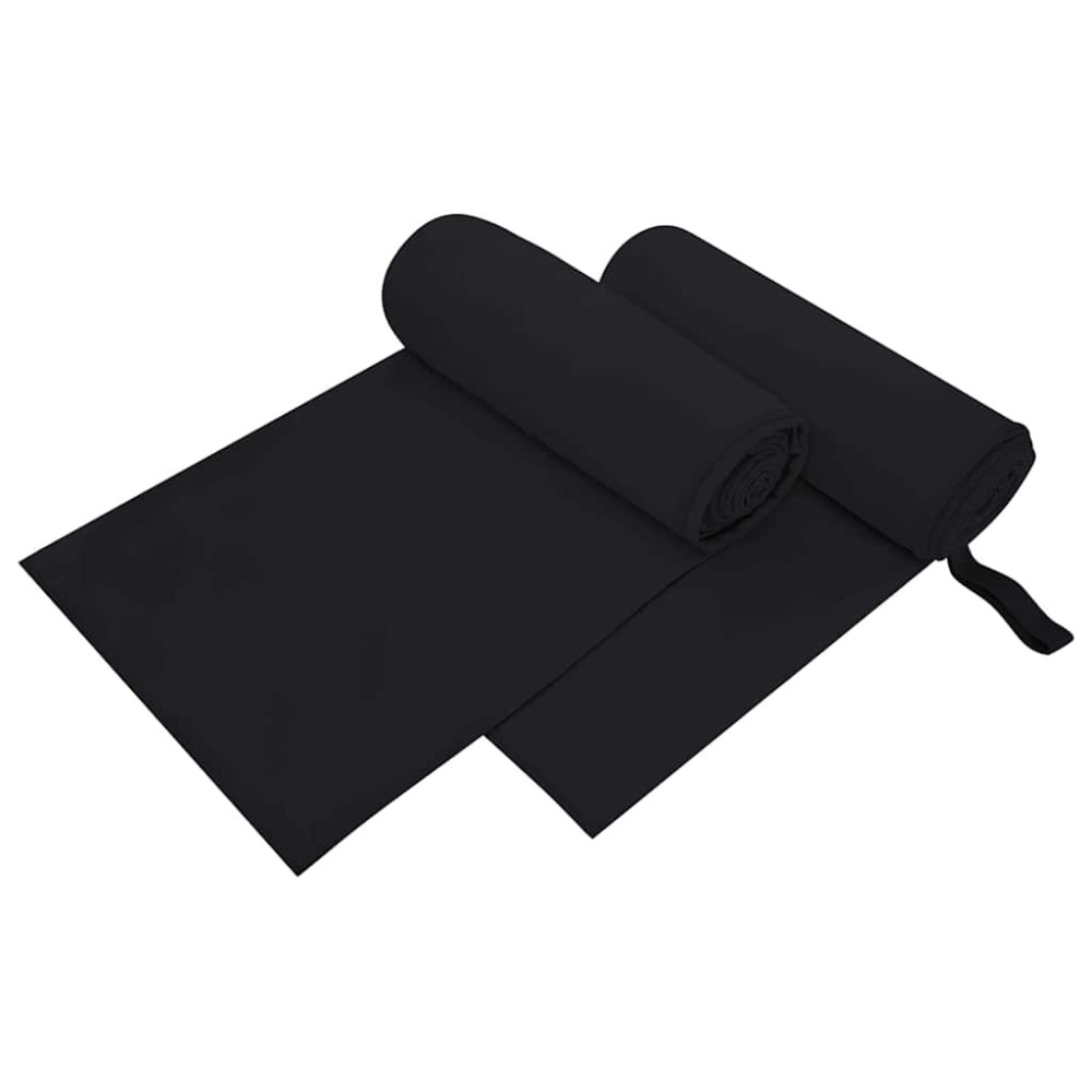 vidaXL Αθλητικές Πετσέτες 2 τμχ. Μαύρο 200 x 100 cm