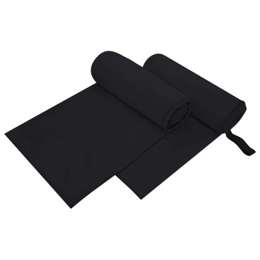 vidaXL Αθλητικές Πετσέτες 2 τμχ. Μαύρο 200 x 100 cm