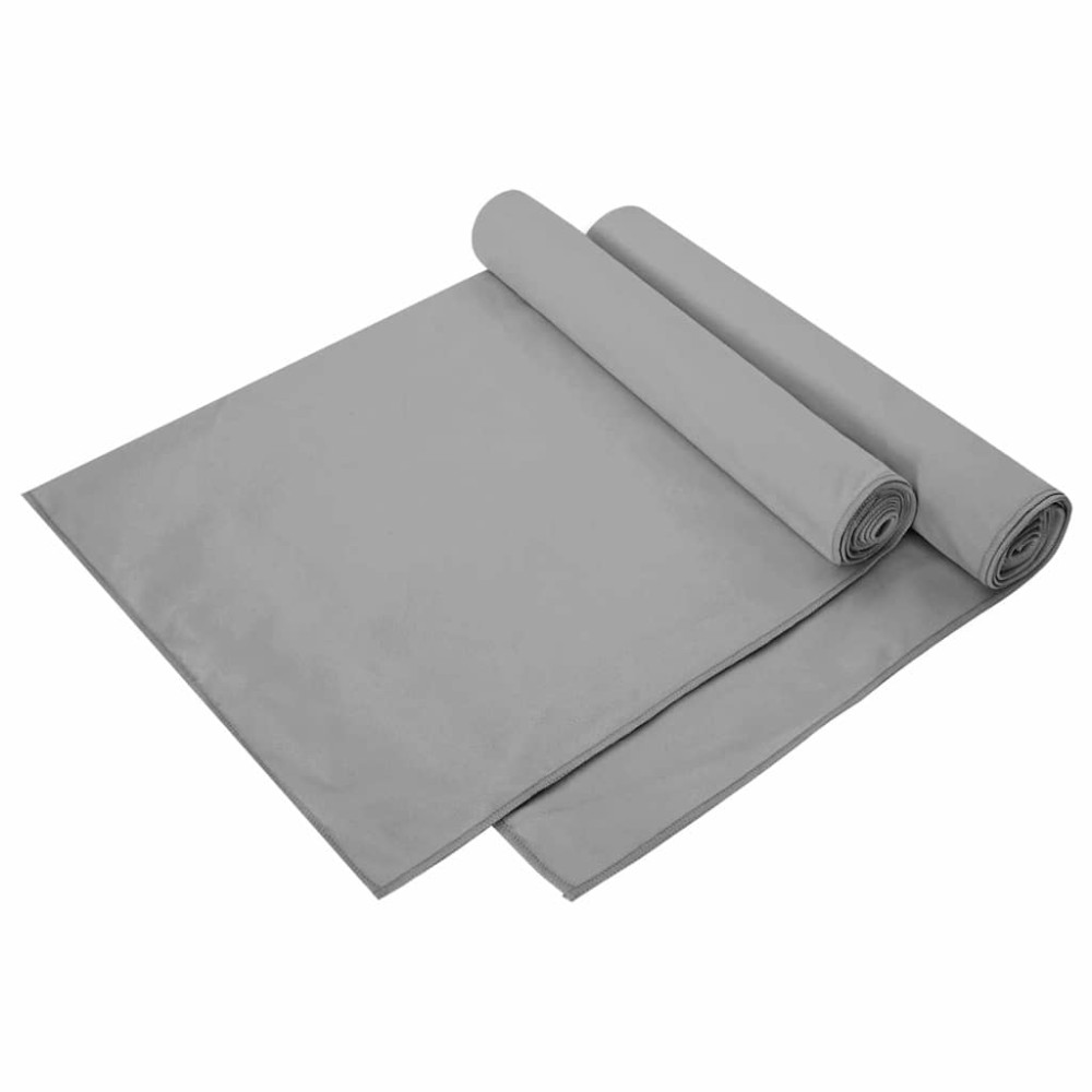 vidaXL Αθλητικές Πετσέτες 2 τμχ. Σκούρο γκρι 140 x 70 εκ
